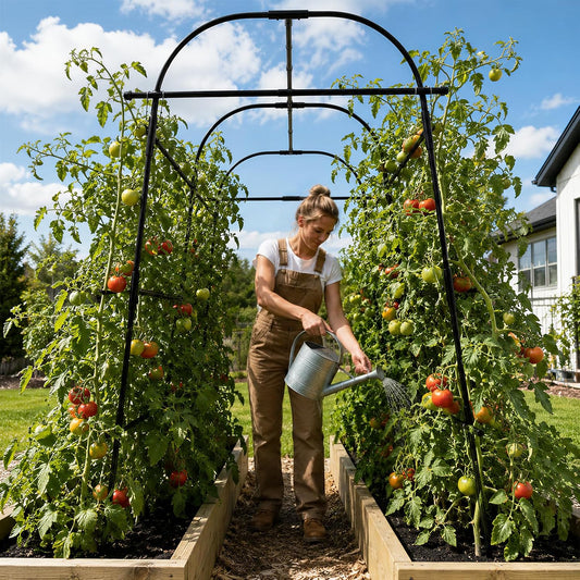 7*5.4* 5FT Arch Metal Garden Trellis,Outdoor Climbing Support Frame