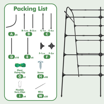 7*5.4* 5FT Arch Metal Garden Trellis,Outdoor Climbing Support Frame