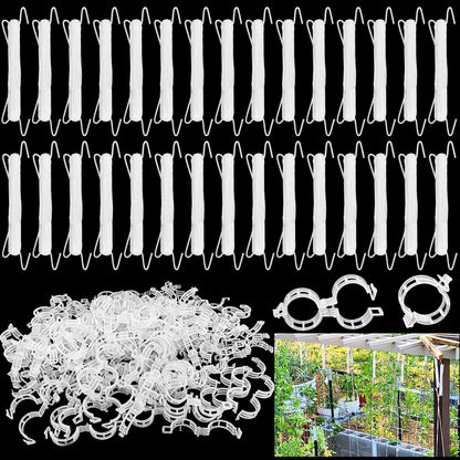 130Pcs Tomato Hooks with String,Plant Support Clips,Tomato Support Hook for Climbing Plants,Tomato Holder Hooks with 32.8ft Twine to Prevent Vegetable Fruit from Pinching or Falling Off
