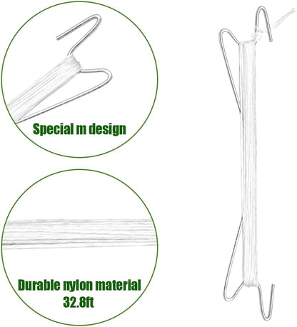 130Pcs Tomato Hooks with String,Plant Support Clips,Tomato Support Hook for Climbing Plants,Tomato Holder Hooks with 32.8ft Twine to Prevent Vegetable Fruit from Pinching or Falling Off