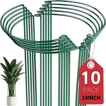 Thealyn 10 Pack Plant Support Stakes, 10" x 16" Peony Cages and Supports