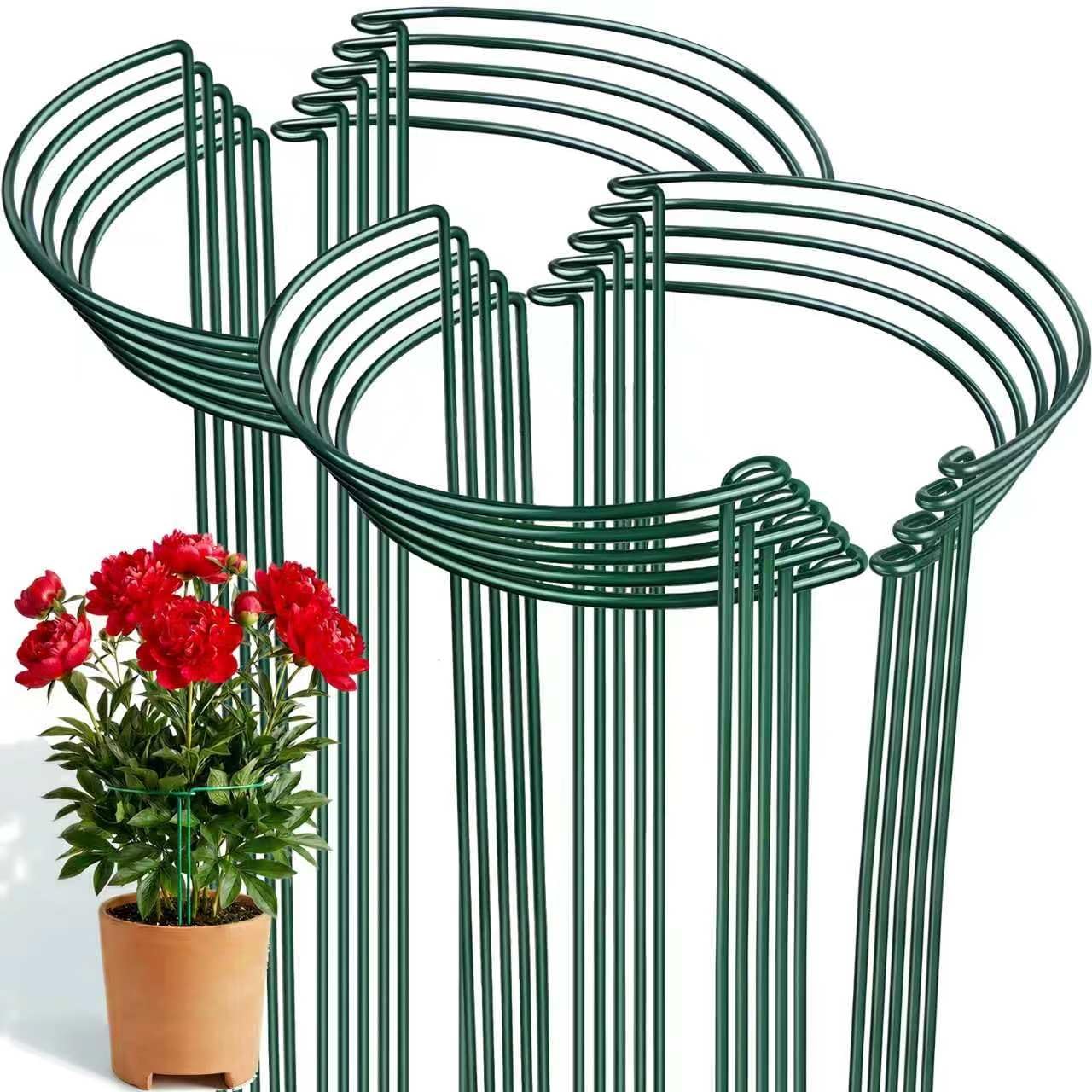 Thealyn 10 Pack Plant Support Stakes, 10" x 16" Peony Cages and Supports
