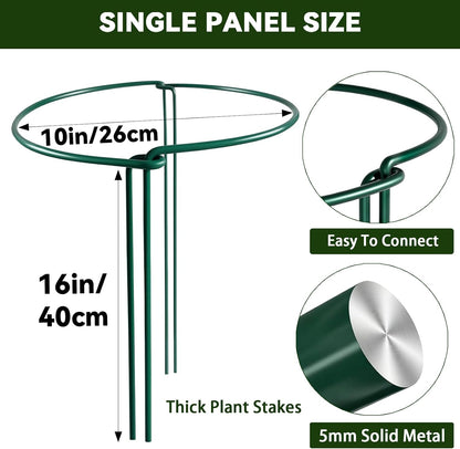Thealyn 10 Pack Plant Support Stakes, 10" x 16" Peony Cages and Supports