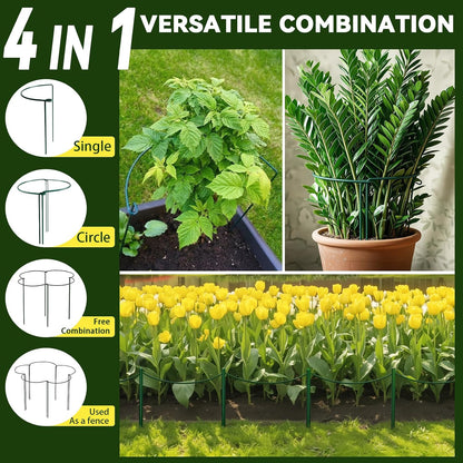 Thealyn 10 Pack Plant Support Stakes, 10" x 16" Peony Cages and Supports