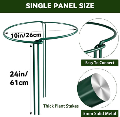 Thealyn 10 Pack Plant Support Stakes, 10" x 16" Peony Cages and Supports