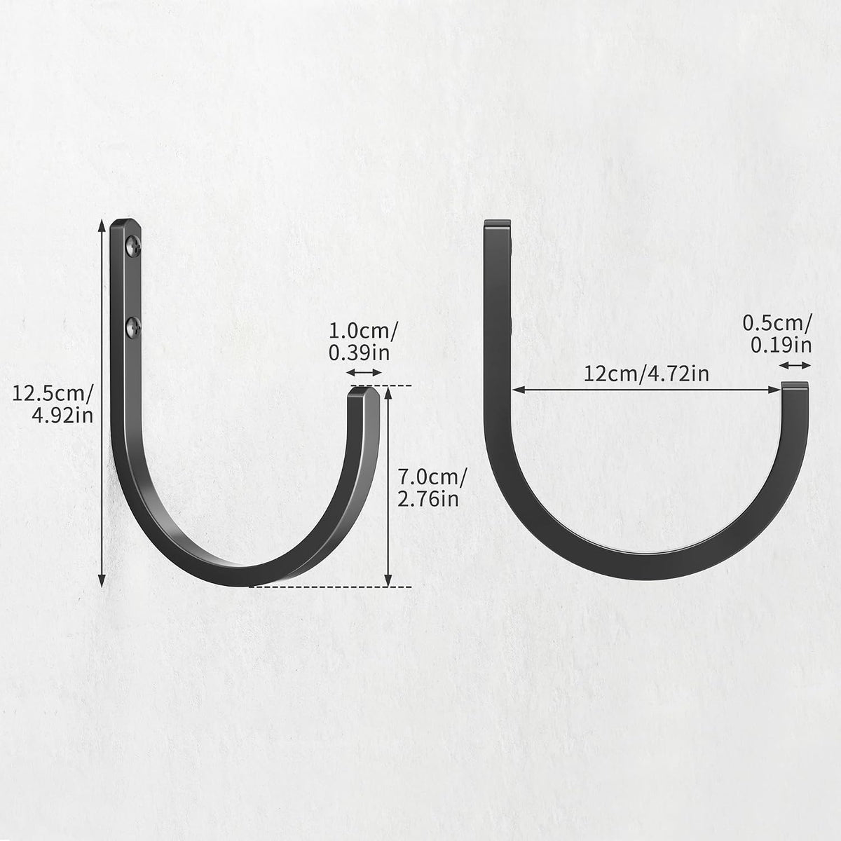 Garden Hose Holder Wall Mount - Aluminum Hose Hanger for Outside, Durable Wall-Mounted Hose Holder for Garden & Outdoor Use（4 Hooks）