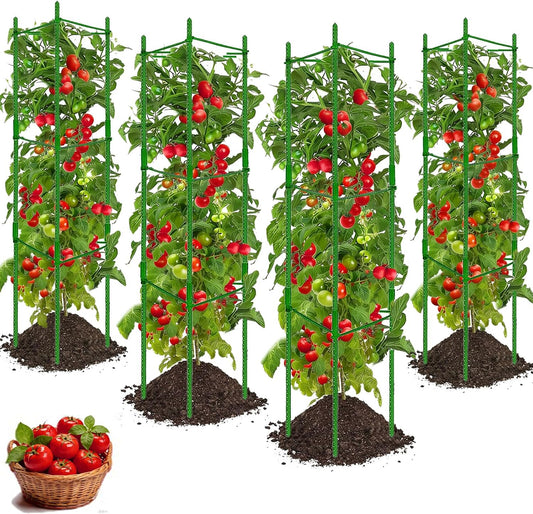 4Pack Tomato Cage for Garden, Up to 48inch Plant Support Stakes