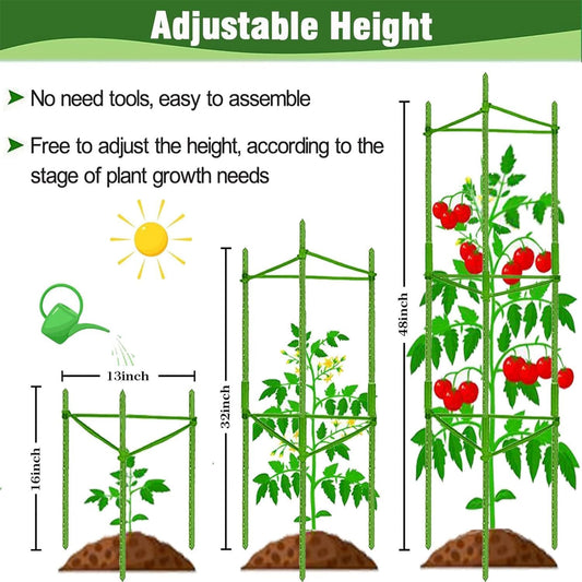 4Pack Tomato Cage for Garden, Up to 48inch Plant Support Stakes