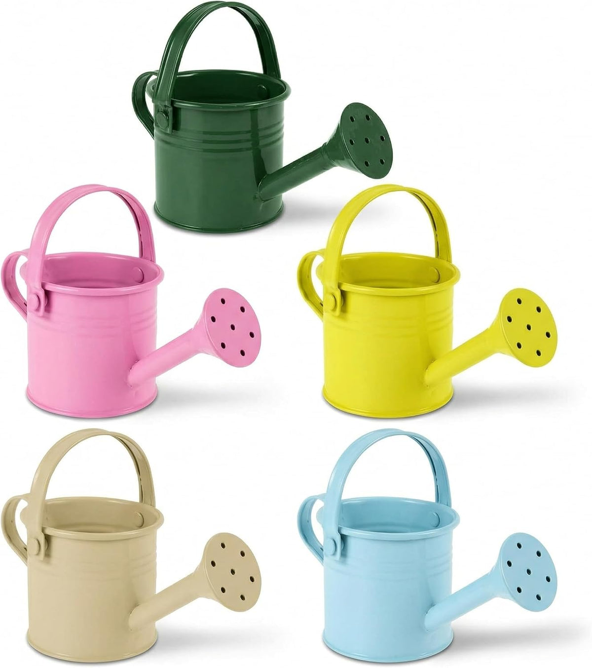 2 Pack Kids Metal Watering Can for Gardening, Small Iron Watering Can Set for Indoor Outdoor Plants, Mini Toddler Water Pot for Succulents Houseplants Bonsai (Blue, Red)