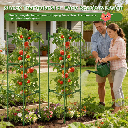 4 Pack Extra Wide Tomato Cages for Garden Up to 47.2'',Tall Metal Plant Supports for Raised Garden Bed, Foldable & Sturdy Steel Stake Cages for Tomato, Eggplant,Pepper, Pea﻿ (4 Pack)