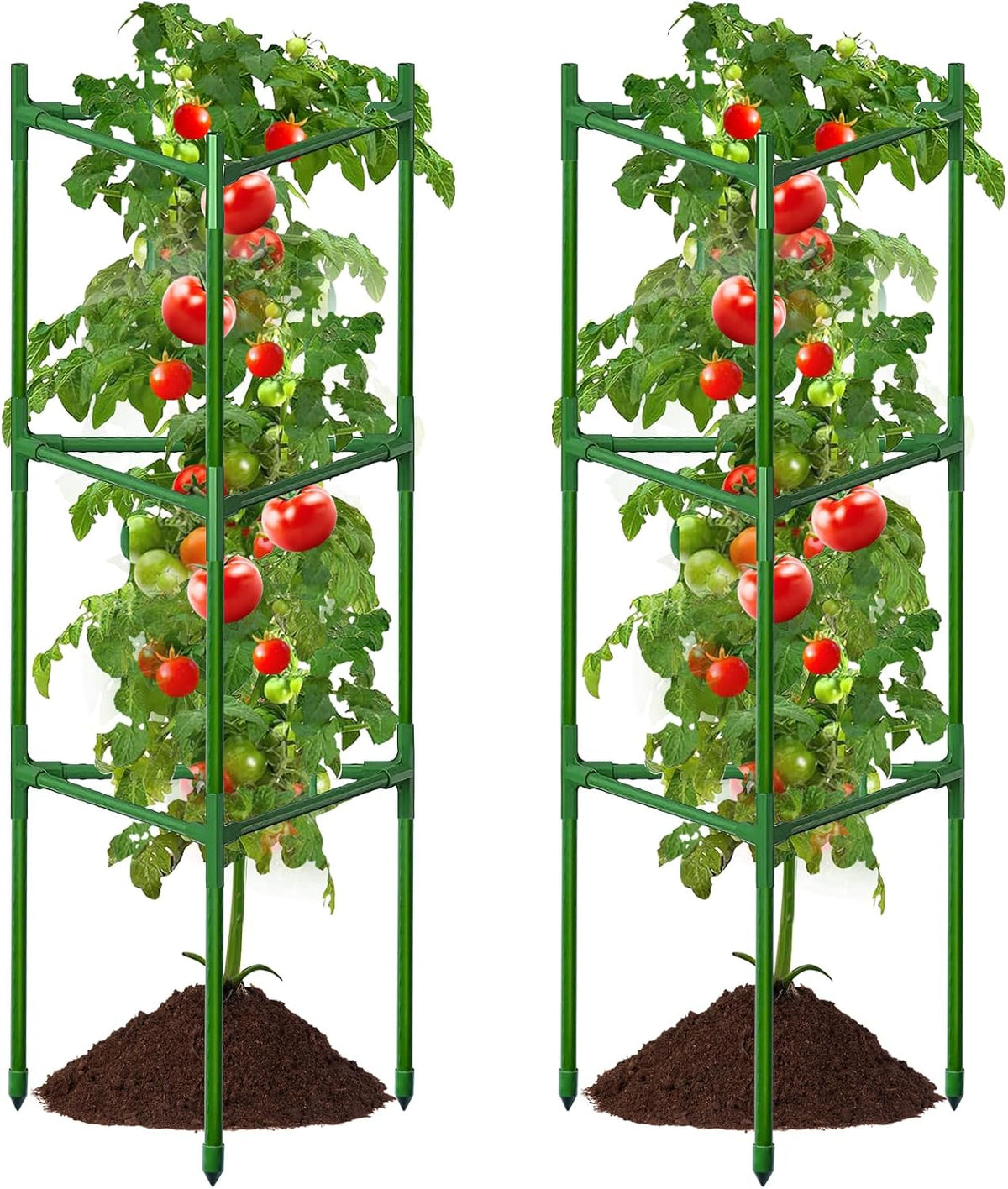 4 Pack Extra Wide Tomato Cages for Garden Up to 47.2'',Tall Metal Plant Supports for Raised Garden Bed, Foldable & Sturdy Steel Stake Cages for Tomato, Eggplant,Pepper, Pea﻿ (4 Pack)