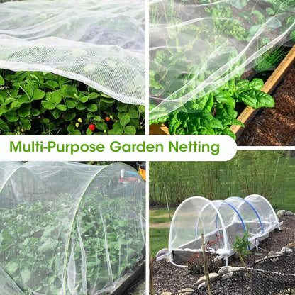 10x35Ft Garden Netting for Raised Bed, Thickened 60 Mesh Bird Netting for Garden Protection, Mesh Insect Row Covers for Plant Pest Barrier Fruits Flowers Crops Greenhouse Protect from Birds Bugs