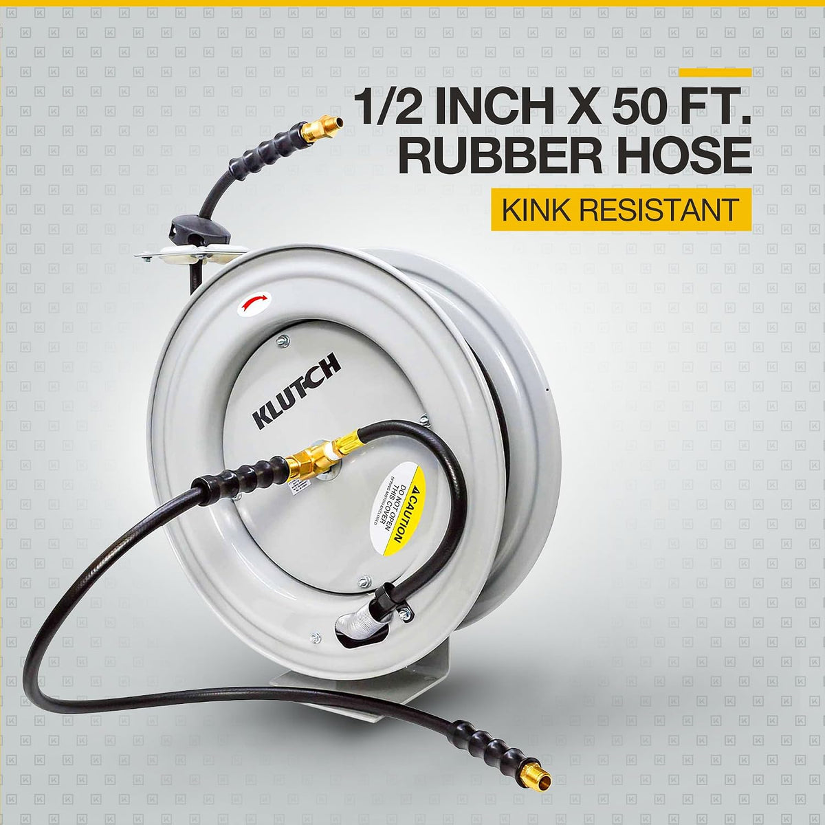 Auto-Rewind Air Hose Reel, 3/8in. x 50ft. Hose, 300 PSI