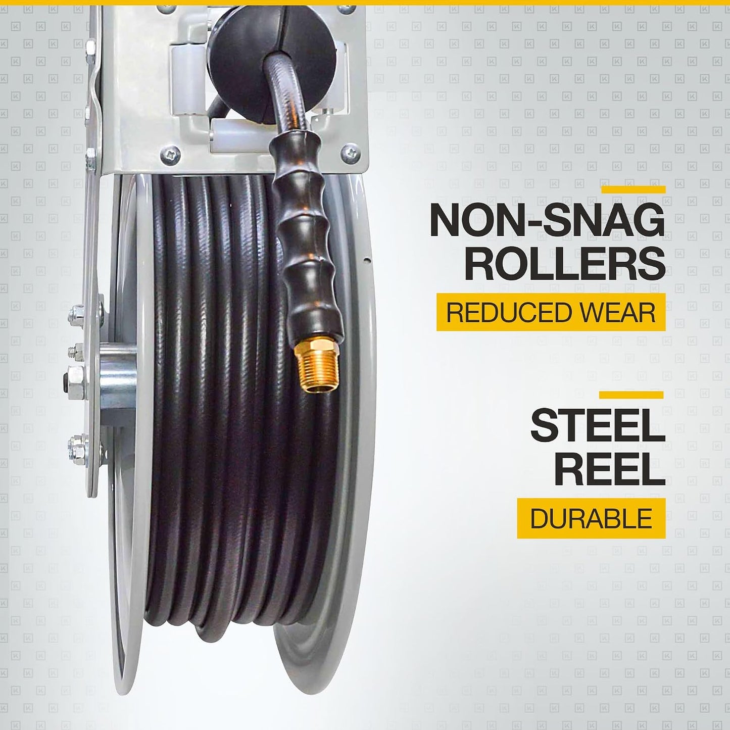 Auto-Rewind Air Hose Reel, 3/8in. x 50ft. Hose, 300 PSI