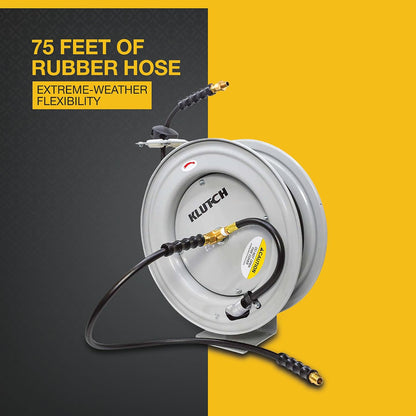 Auto-Rewind Air Hose Reel, 3/8in. x 50ft. Hose, 300 PSI