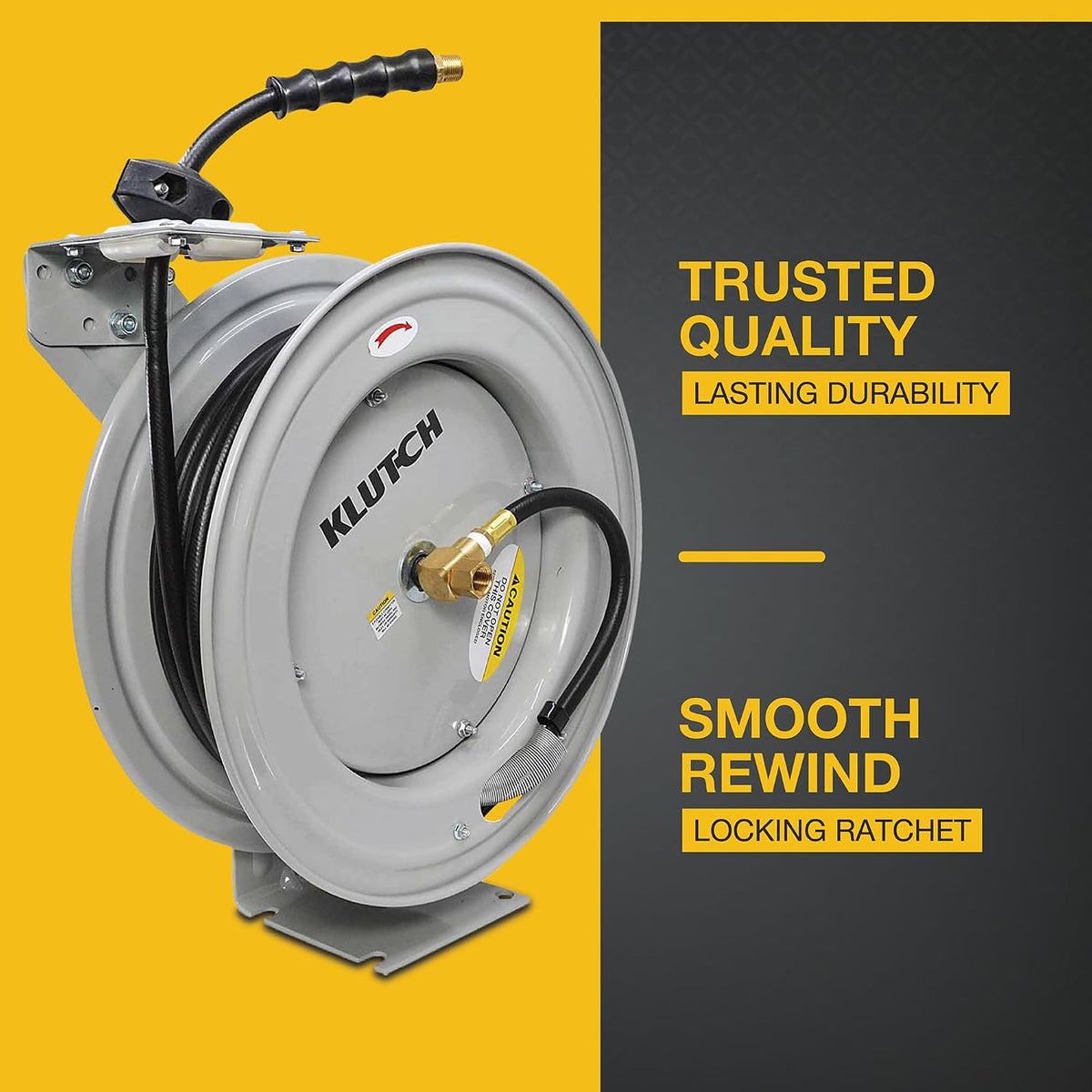 Auto-Rewind Air Hose Reel, 3/8in. x 50ft. Hose, 300 PSI
