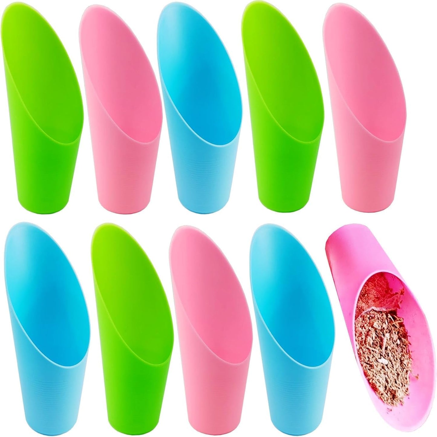 Bonsai Soil Scoop Plastic Succulent Soil Scoop Indoor Plants Little Small Potting Shovel Bucket Shovel for Garden Planting,9PCS