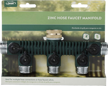 62019 5-Way Zinc Hose Faucet Valve Manifold