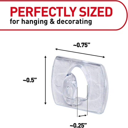 Clear Indoor Mini Light Clips Value Pack, 45 Clips, 54 Strips, Damage-Free String Light Hangers for Home, Room, Wall, Office, and Dorm Decor, Great for Cable Management, Holds up to 0.3 lb