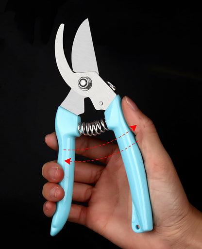 Garden Flower Shears Pruning Shears 6.9 inches Scissors Heavy Duty Plant Scissors for Cutting Flowers, Trimming Plants, Bonsai, Fruits Picking (Pink Handle)