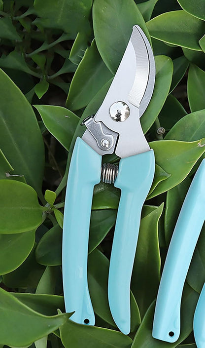 Garden Flower Shears Pruning Shears 6.9 inches Scissors Heavy Duty Plant Scissors for Cutting Flowers, Trimming Plants, Bonsai, Fruits Picking (Pink Handle)