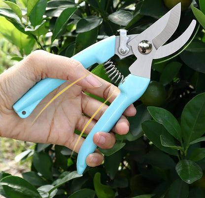 Garden Flower Shears Pruning Shears 6.9 inches Scissors Heavy Duty Plant Scissors for Cutting Flowers, Trimming Plants, Bonsai, Fruits Picking (Pink Handle)