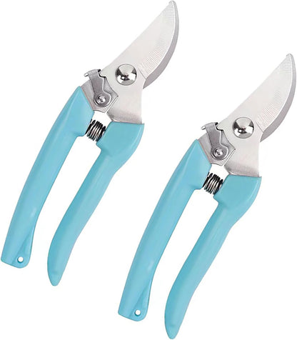 Garden Flower Shears Pruning Shears 6.9 inches Scissors Heavy Duty Plant Scissors for Cutting Flowers, Trimming Plants, Bonsai, Fruits Picking (Pink Handle)