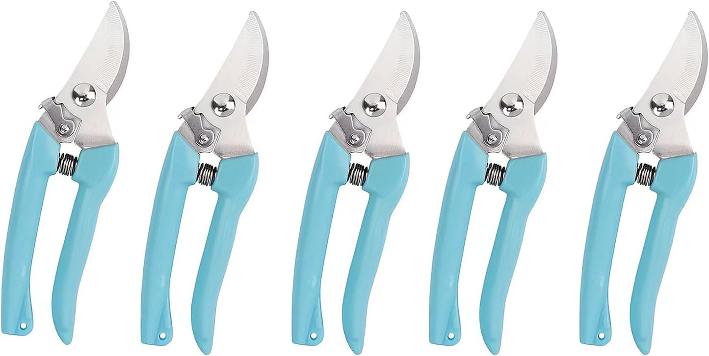 Garden Flower Shears Pruning Shears 6.9 inches Scissors Heavy Duty Plant Scissors for Cutting Flowers, Trimming Plants, Bonsai, Fruits Picking (Pink Handle)