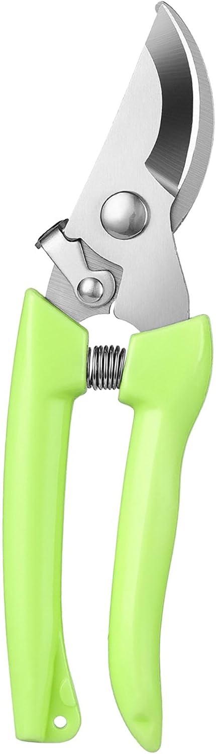 Garden Flower Shears Pruning Shears 6.9 inches Scissors Heavy Duty Plant Scissors for Cutting Flowers, Trimming Plants, Bonsai, Fruits Picking (Pink Handle)