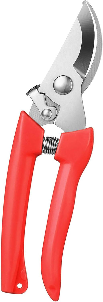 Garden Flower Shears Pruning Shears 6.9 inches Scissors Heavy Duty Plant Scissors for Cutting Flowers, Trimming Plants, Bonsai, Fruits Picking (Pink Handle)
