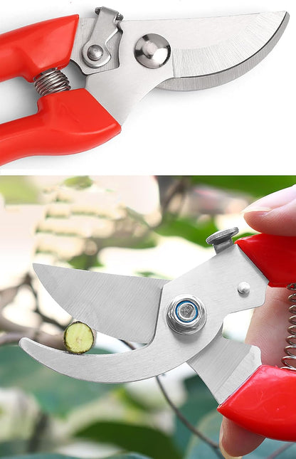 Garden Flower Shears Pruning Shears 6.9 inches Scissors Heavy Duty Plant Scissors for Cutting Flowers, Trimming Plants, Bonsai, Fruits Picking (Pink Handle)