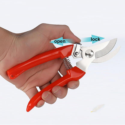 Garden Flower Shears Pruning Shears 6.9 inches Scissors Heavy Duty Plant Scissors for Cutting Flowers, Trimming Plants, Bonsai, Fruits Picking (Pink Handle)