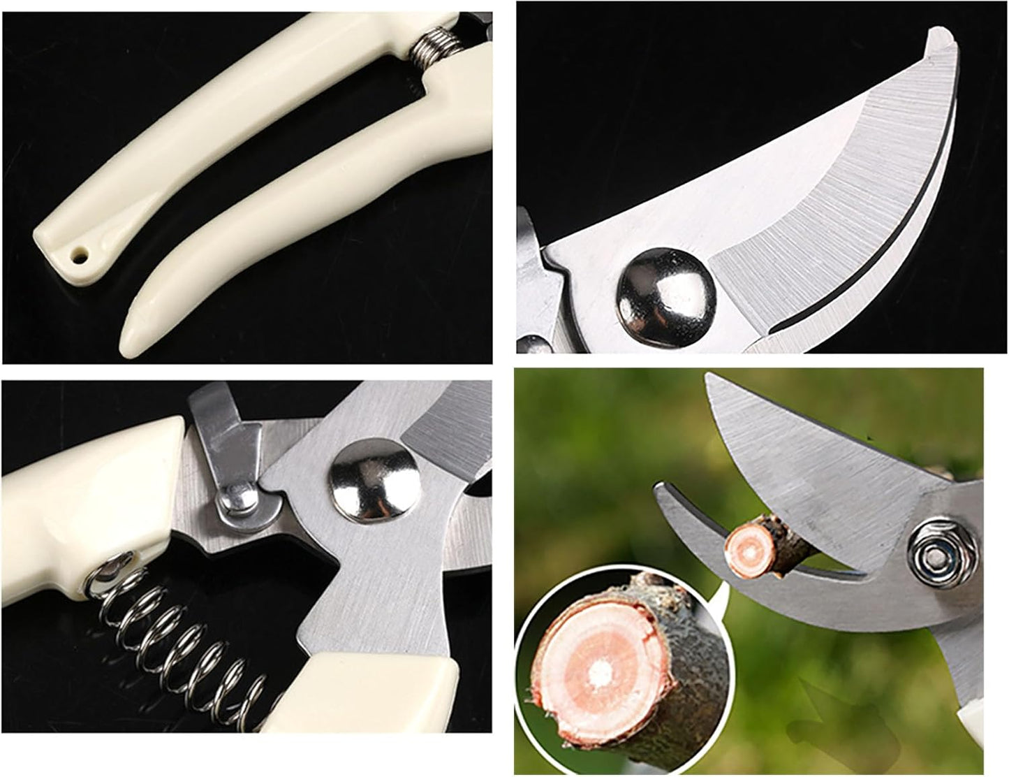 Garden Flower Shears Pruning Shears 6.9 inches Scissors Heavy Duty Plant Scissors for Cutting Flowers, Trimming Plants, Bonsai, Fruits Picking (Pink Handle)