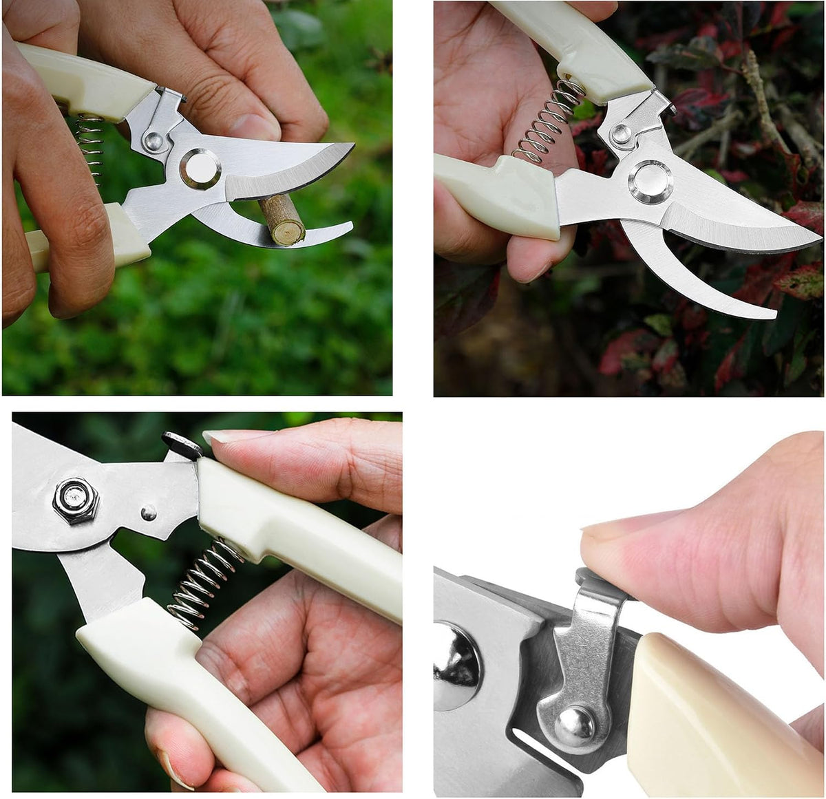 Garden Flower Shears Pruning Shears 6.9 inches Scissors Heavy Duty Plant Scissors for Cutting Flowers, Trimming Plants, Bonsai, Fruits Picking (Pink Handle)