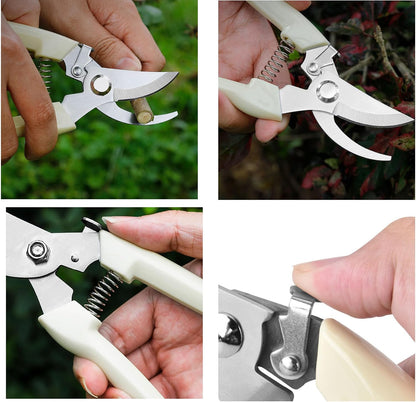 Garden Flower Shears Pruning Shears 6.9 inches Scissors Heavy Duty Plant Scissors for Cutting Flowers, Trimming Plants, Bonsai, Fruits Picking (Pink Handle)