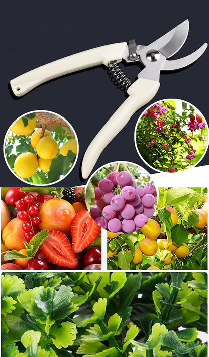 Garden Flower Shears Pruning Shears 6.9 inches Scissors Heavy Duty Plant Scissors for Cutting Flowers, Trimming Plants, Bonsai, Fruits Picking (Pink Handle)