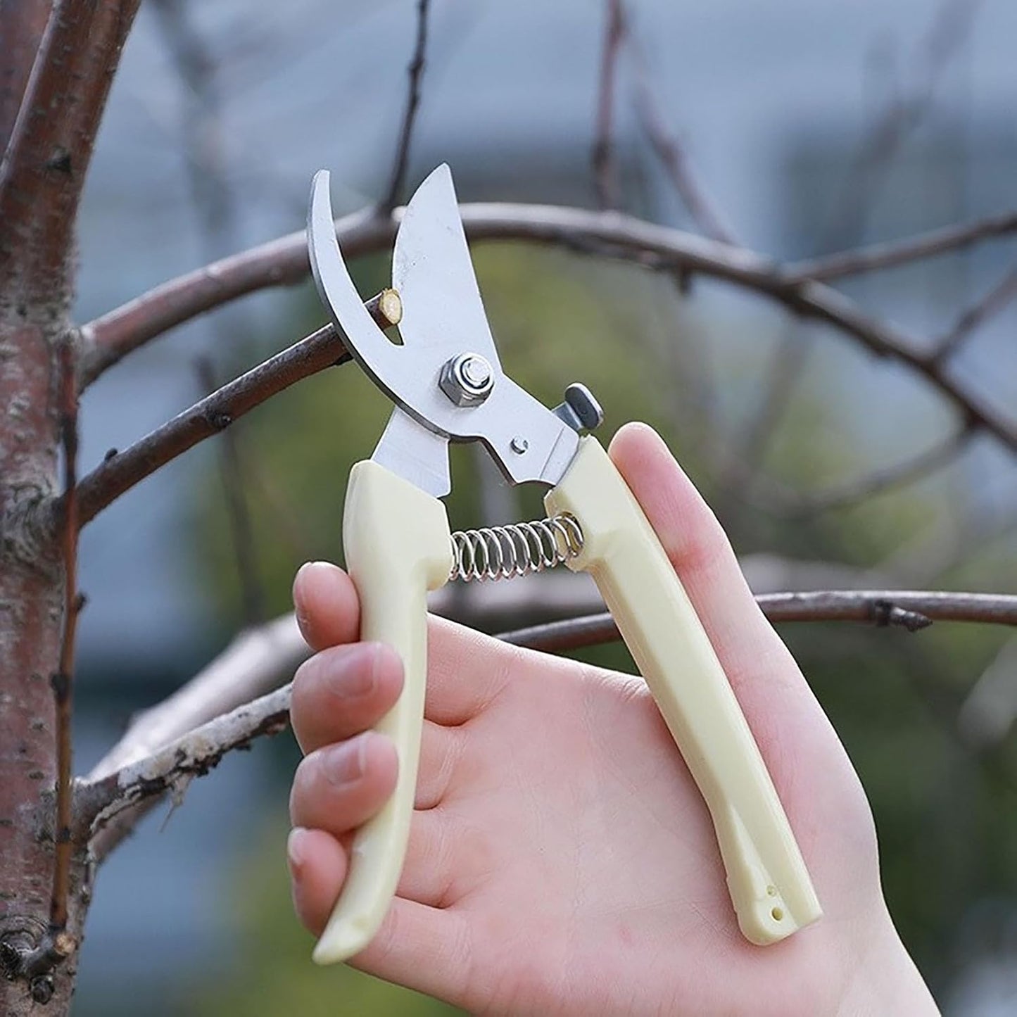 Garden Flower Shears Pruning Shears 6.9 inches Scissors Heavy Duty Plant Scissors for Cutting Flowers, Trimming Plants, Bonsai, Fruits Picking (Pink Handle)
