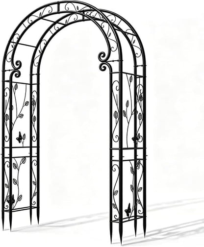 Garden Abor - 88"(H)*51"(L), Sturdy Metal Garden Arch with Rust-Resistant Finish, Trellis for Climbing Plants Outdoor, Ideal as Wedding Arches for Ceremony（20MM Pipe）