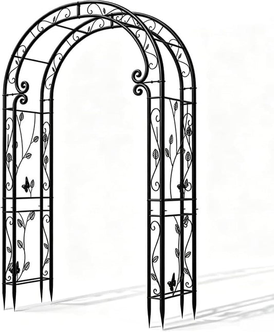 Garden Abor - 88"(H)*51"(L), Sturdy Metal Garden Arch with Rust-Resistant Finish, Trellis for Climbing Plants Outdoor, Ideal as Wedding Arches for Ceremony（20MM Pipe）