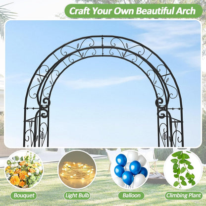 Garden Abor - 88"(H)*51"(L), Sturdy Metal Garden Arch with Rust-Resistant Finish, Trellis for Climbing Plants Outdoor, Ideal as Wedding Arches for Ceremony（20MM Pipe）