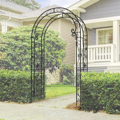 Garden Abor - 88"(H)*51"(L), Sturdy Metal Garden Arch with Rust-Resistant Finish, Trellis for Climbing Plants Outdoor, Ideal as Wedding Arches for Ceremony（20MM Pipe）
