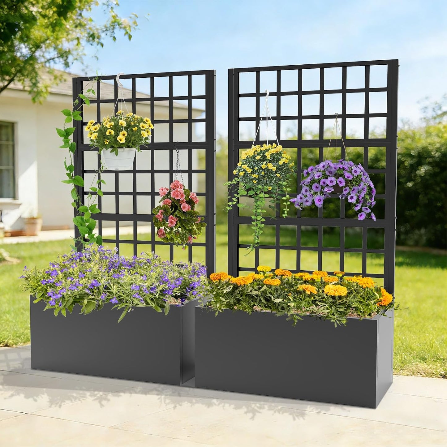 Garden Abor - 88"(H)*51"(L), Sturdy Metal Garden Arch with Rust-Resistant Finish, Trellis for Climbing Plants Outdoor, Ideal as Wedding Arches for Ceremony（20MM Pipe）