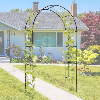 Garden Abor - 88"(H)*51"(L), Sturdy Metal Garden Arch with Rust-Resistant Finish, Trellis for Climbing Plants Outdoor, Ideal as Wedding Arches for Ceremony（20MM Pipe）