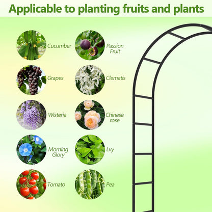 Garden Abor - 88"(H)*51"(L), Sturdy Metal Garden Arch with Rust-Resistant Finish, Trellis for Climbing Plants Outdoor, Ideal as Wedding Arches for Ceremony（20MM Pipe）