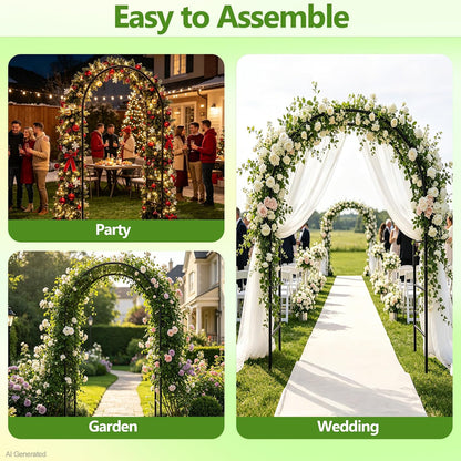 Garden Abor - 88"(H)*51"(L), Sturdy Metal Garden Arch with Rust-Resistant Finish, Trellis for Climbing Plants Outdoor, Ideal as Wedding Arches for Ceremony（20MM Pipe）