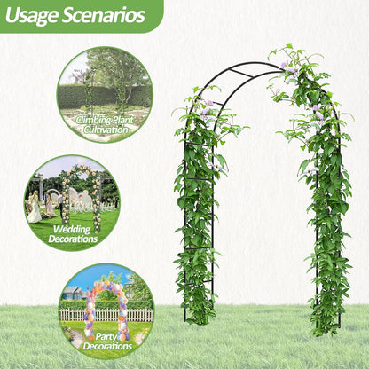 Garden Abor - 88"(H)*51"(L), Sturdy Metal Garden Arch with Rust-Resistant Finish, Trellis for Climbing Plants Outdoor, Ideal as Wedding Arches for Ceremony（20MM Pipe）