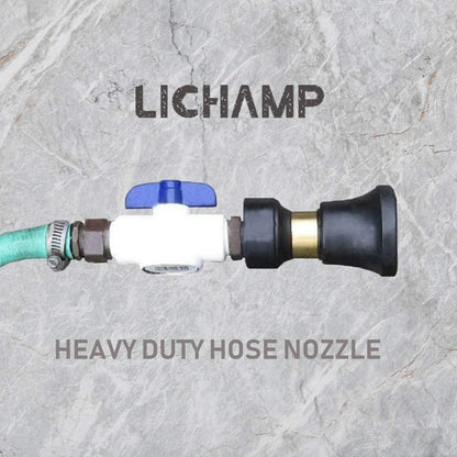Hose Nozzle, Heavy Duty Brass Fireman Style High Power Leak Proof Adjustable Garden Water Sprayer, Suitable for Car Wash, Patio Cleaning, Watering Lawn and Garden, Shower Pets (Black)