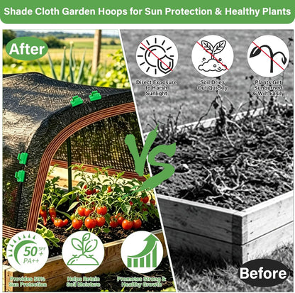 60 Pcs Garden Hoops for Raised Beds, 12 Sets Greenhouse Hoops Grow Tunnel Rust-Free Fiberglass Hoop House Kit, Plant Support Garden Stakes Hoops Frame for Netting Shade Cloth Row Cover Garden Supplies
