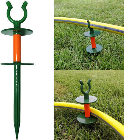 Garden Hose Guide Stake Garden hose guide spike Lawn Hose Support Soaker Holder Clip Snap (8pcs, Fit in 5/8'' Hoses)
