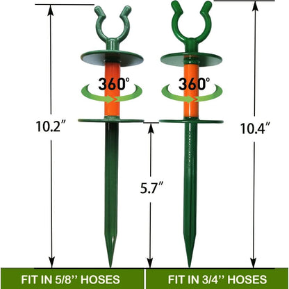 Garden Hose Guide Stake Garden hose guide spike Lawn Hose Support Soaker Holder Clip Snap (8pcs, Fit in 5/8'' Hoses)